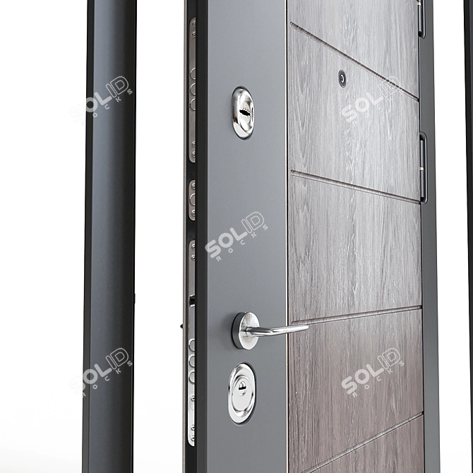 Title: Sleek Modern Entrance Door 3D model image 6