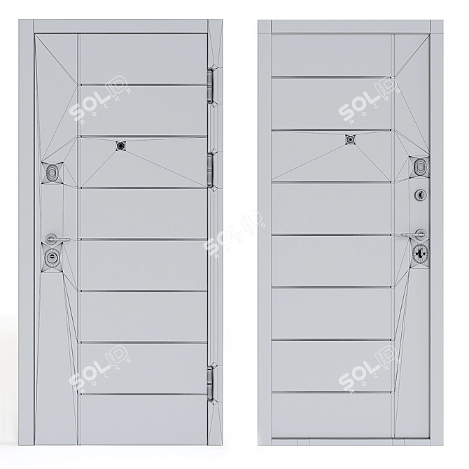 Title: Sleek Modern Entrance Door 3D model image 7