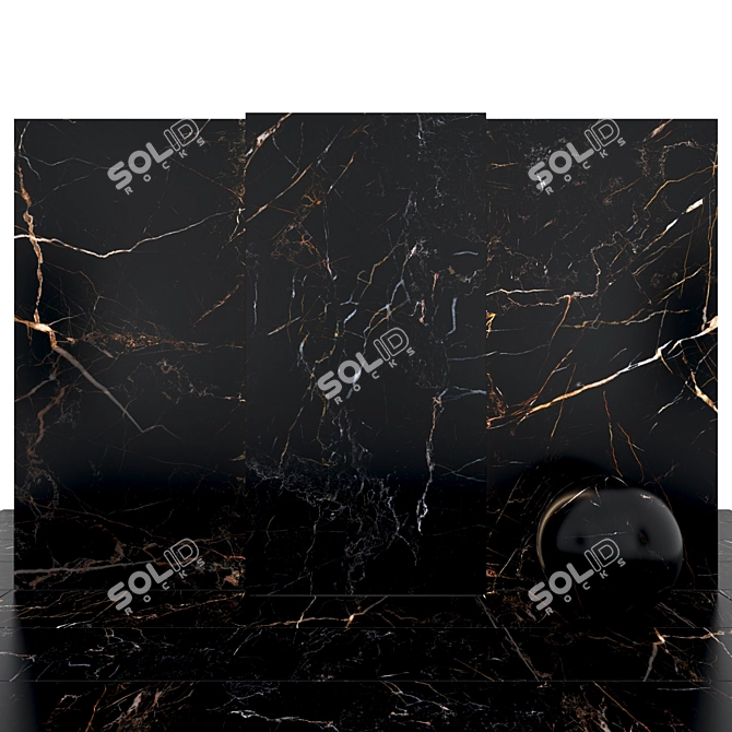 Black Atlas Marble: Elegant Versatile Tiles 3D model image 2