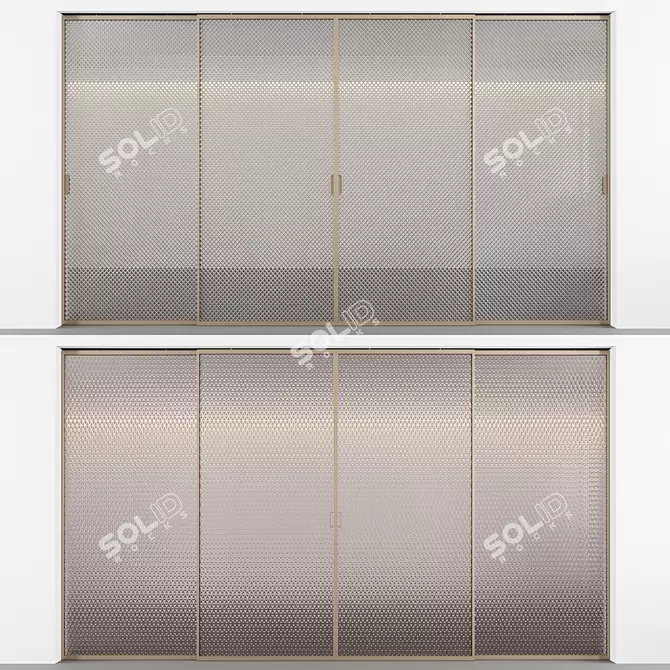 Embossed Sliding Glass Doors 3D model image 1