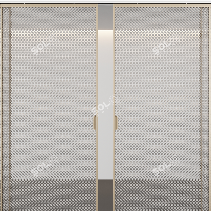 Embossed Sliding Glass Doors 3D model image 3