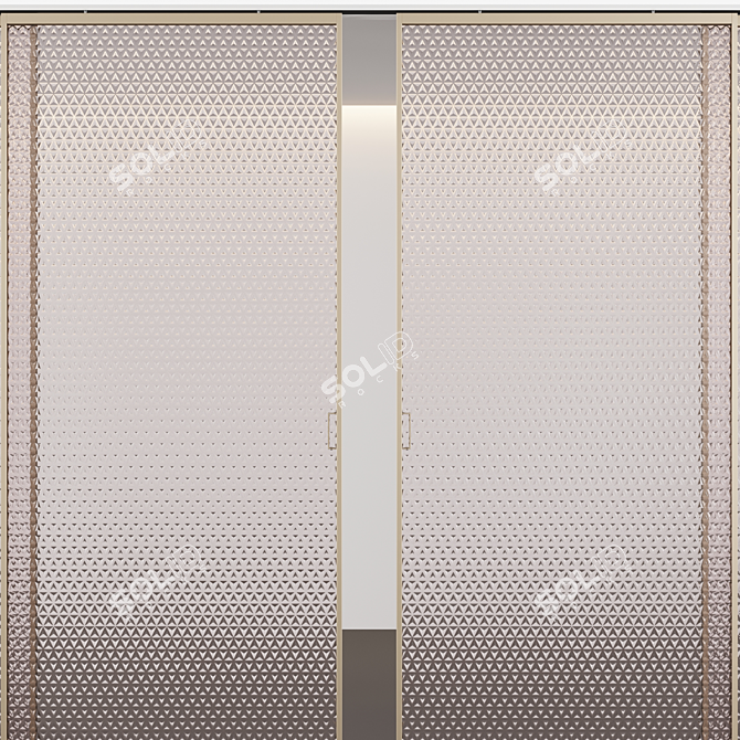 Embossed Sliding Glass Doors 3D model image 4