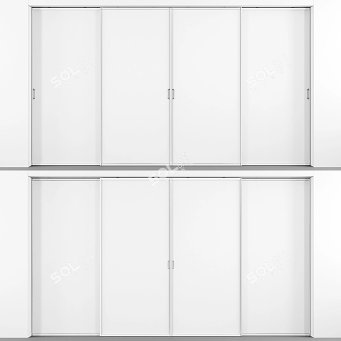 Embossed Sliding Glass Doors 3D model image 5