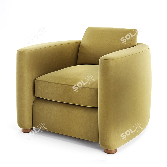 Elegant Salon Club Chair - Moving Mountains 3D model image 1