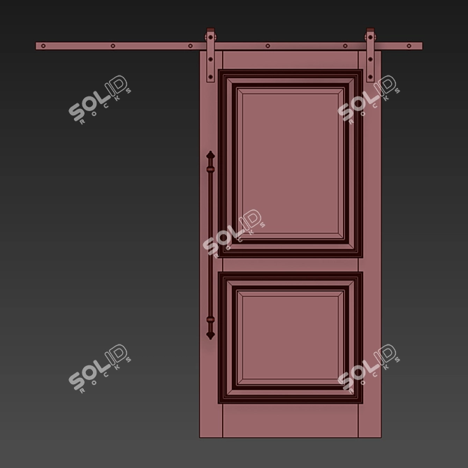 Classic Loft Sliding Doors 3D model image 2