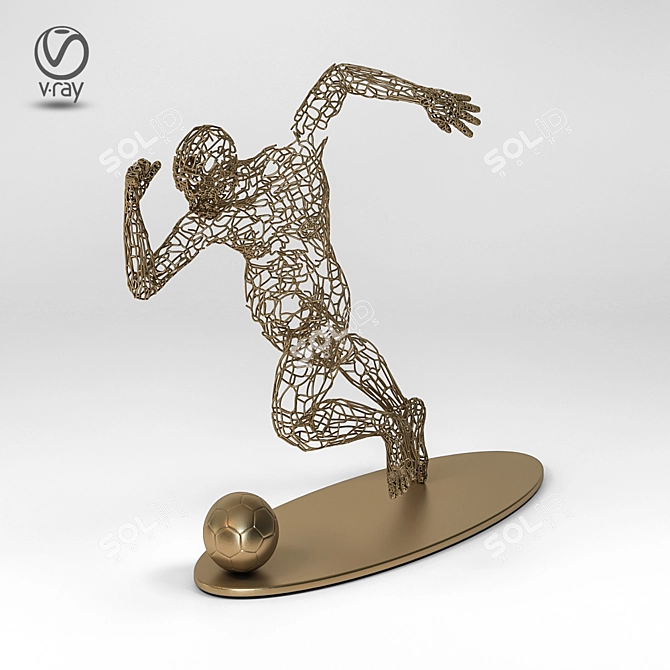 Modern Metal Men Statue 3D model image 2