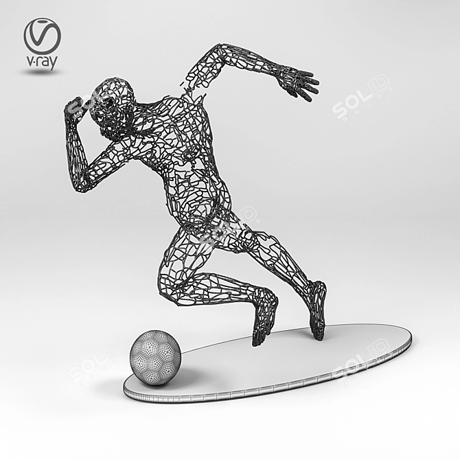 Modern Metal Men Statue 3D model image 3