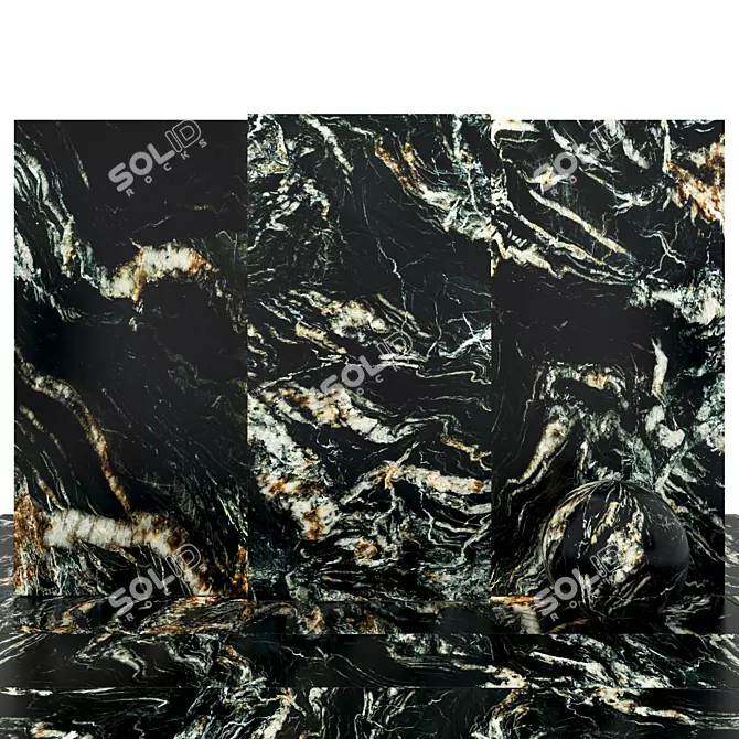 WaveMarble: Glossy, Textured Slabs & Tiles - 8 Options 3D model image 1