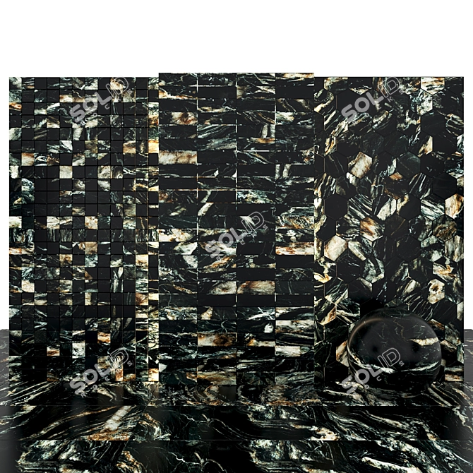 WaveMarble: Glossy, Textured Slabs & Tiles - 8 Options 3D model image 3