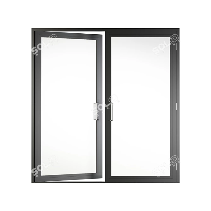 Sleek Aluminum Door & Window 3D model image 1