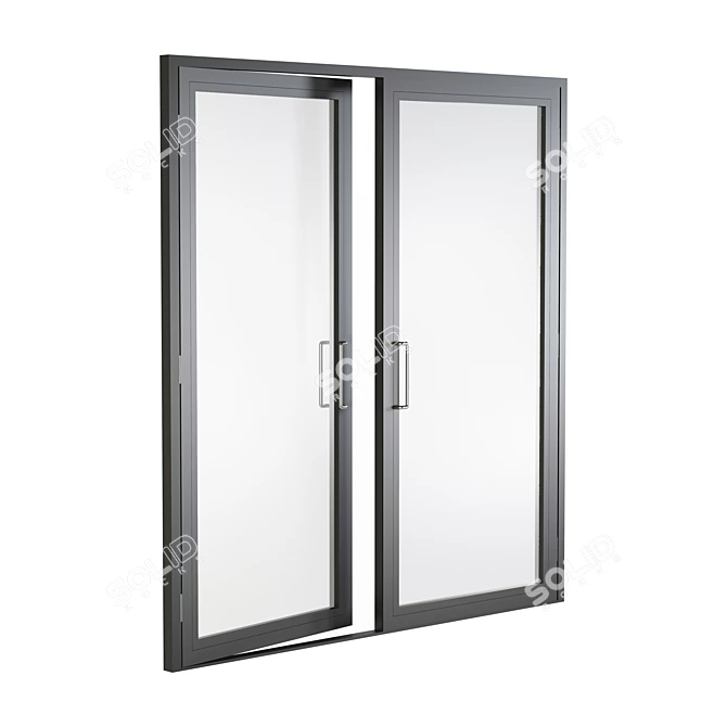 Sleek Aluminum Door & Window 3D model image 3