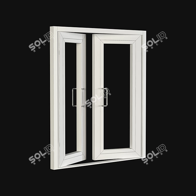 Sleek Aluminum Door & Window 3D model image 5