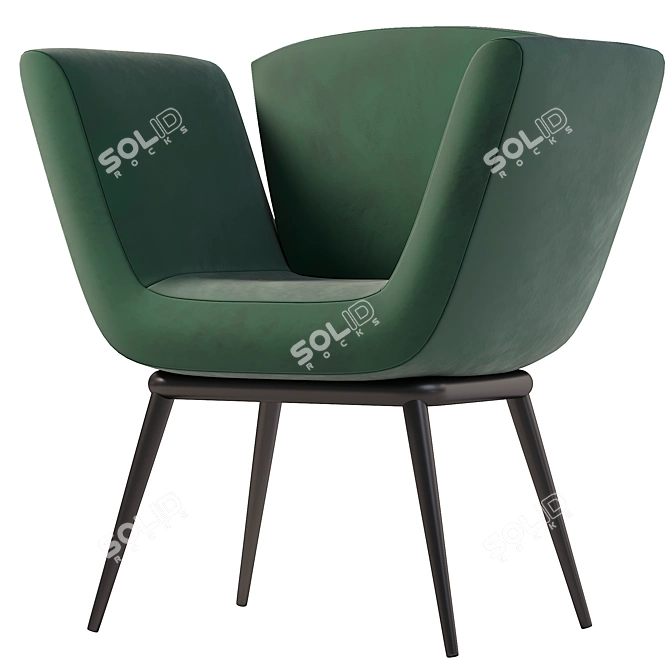 Modern Armchair with 3DMax 2014 3D model image 3