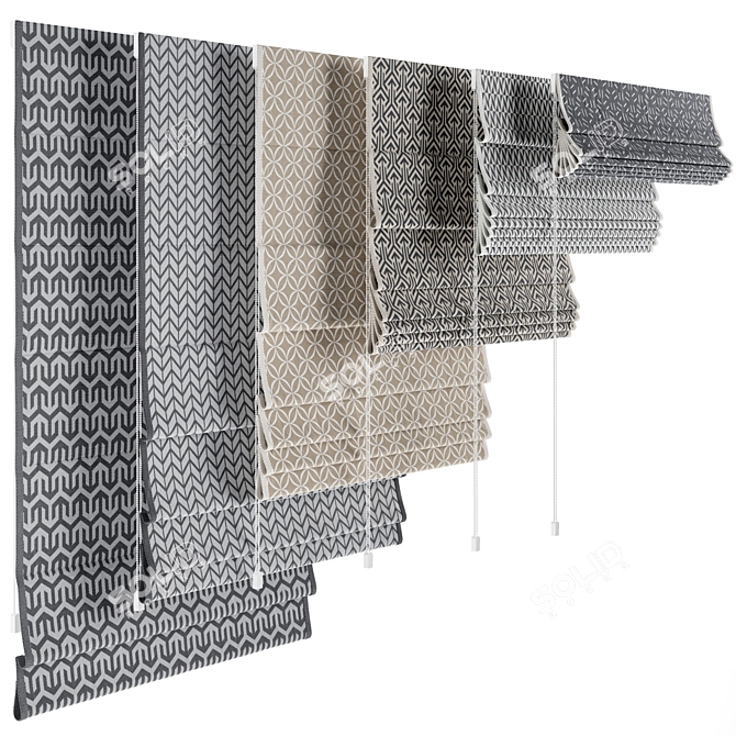 Elegant Roman Blinds: High-Quality 3D Models 3D model image 1