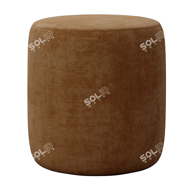 Spool 18 Ottoman: Luxe Basalt Velvet 3D model image 2