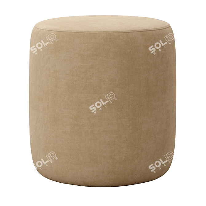 Spool 18 Ottoman: Luxe Basalt Velvet 3D model image 3