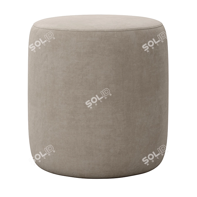 Spool 18 Ottoman: Luxe Basalt Velvet 3D model image 4