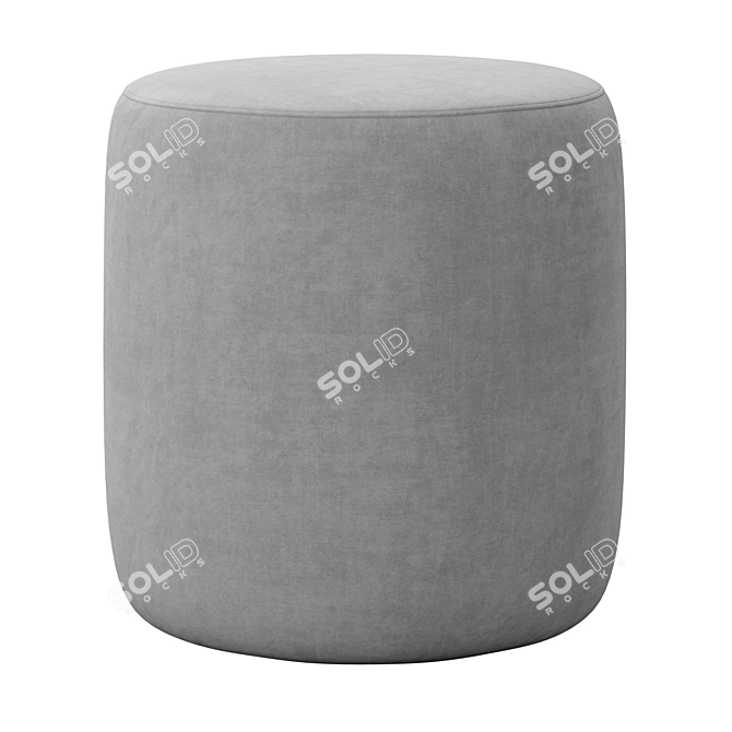 Spool 18 Ottoman: Luxe Basalt Velvet 3D model image 5