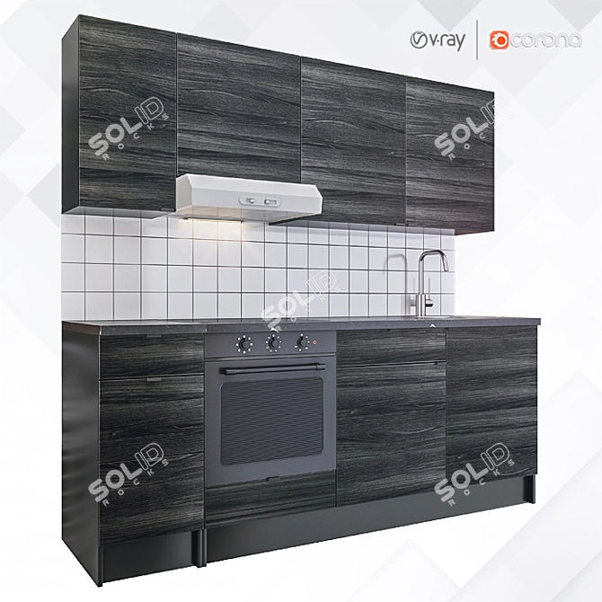 Modern IKEA Kitchen Set 3D model image 1