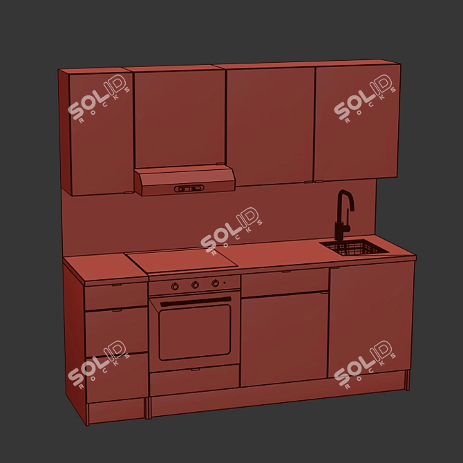 Modern IKEA Kitchen Set 3D model image 5