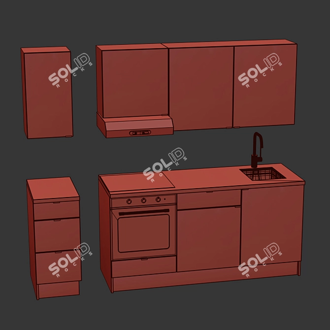 IKEA Kitchen Collection #3 3D model image 4