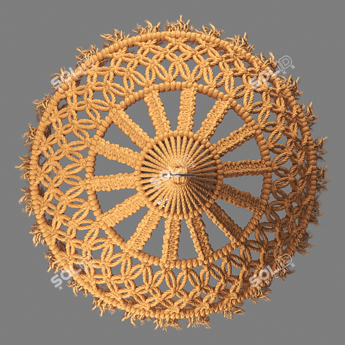 Organic Macrame Pendant: Handcrafted Elegance for Modern Spaces 3D model image 6