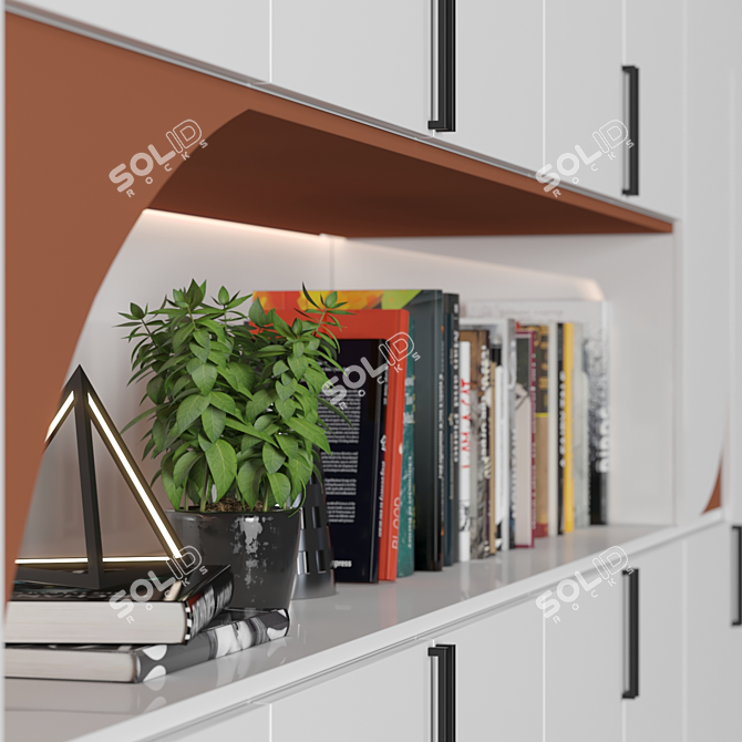 Versatile Modular Cabinet with Shelves - High-Quality Render Ready 3D model image 2