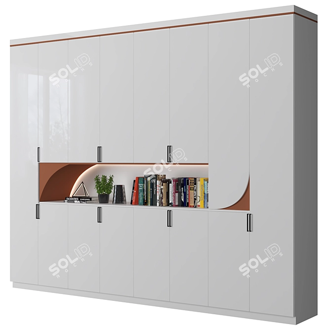 Versatile Modular Cabinet with Shelves - High-Quality Render Ready 3D model image 4