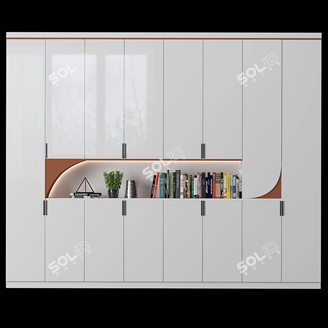 Versatile Modular Cabinet with Shelves - High-Quality Render Ready 3D model image 6