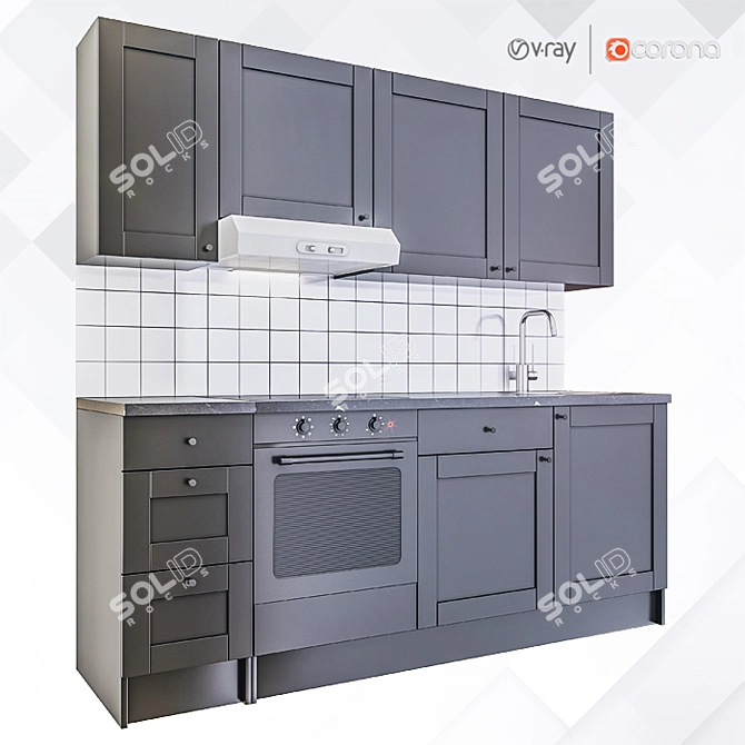 IKEA Kitchen #7: Modern and Versatile 3D model image 1