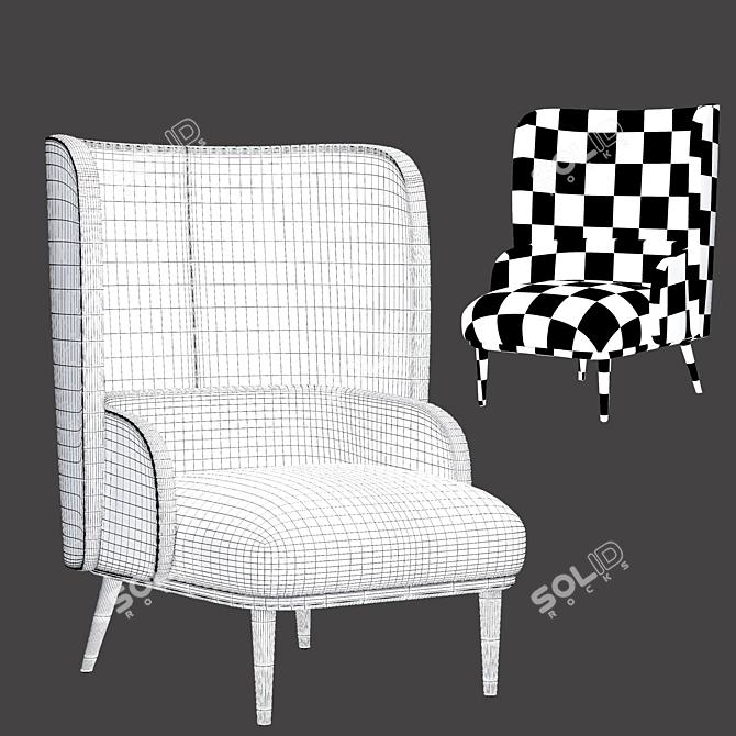 Elegant Copenhagen Wing Chair: Stylish, Comfortable, and High-Quality 3D model image 4