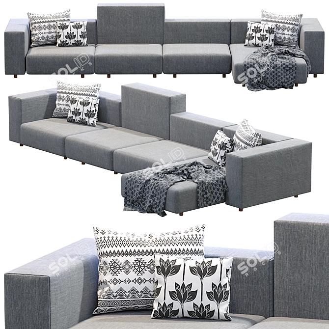 Modern Wall Sofa: Living Divani 3D model image 1