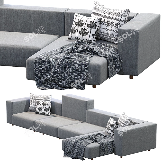 Modern Wall Sofa: Living Divani 3D model image 2