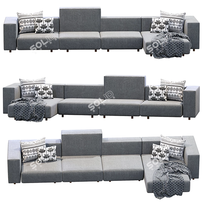 Modern Wall Sofa: Living Divani 3D model image 3