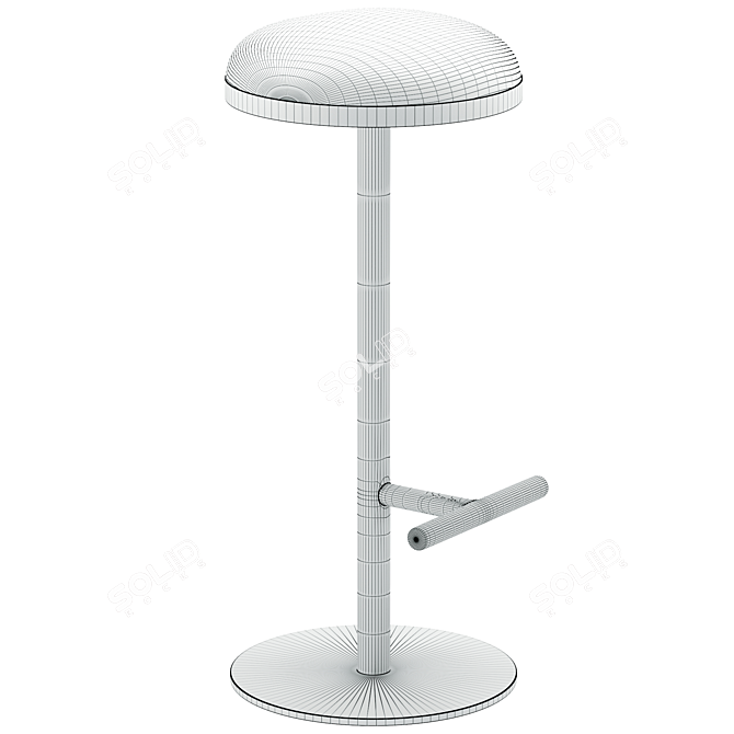 Modern Bar Stool, Medium Height 3D model image 5