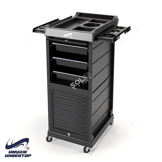 OM Salon Trolley Q628: Convenient Hairdressing Storage Trolley 3D model image 1