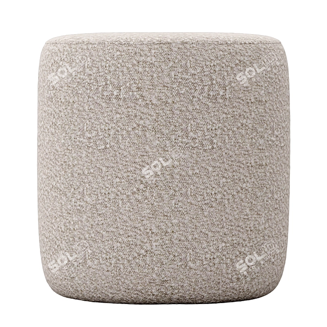 Cozy Boucle Ottoman by Kardiel 3D model image 2