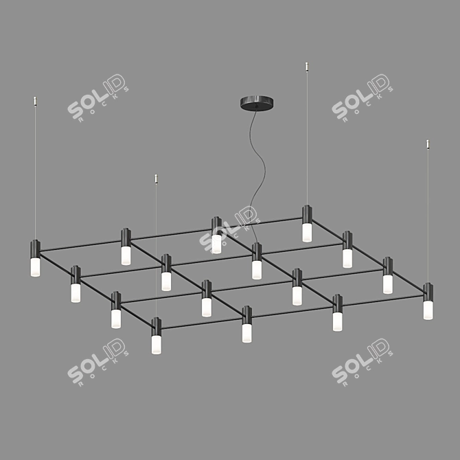 Elegant Quadrante Suspension Lamp 3D model image 1