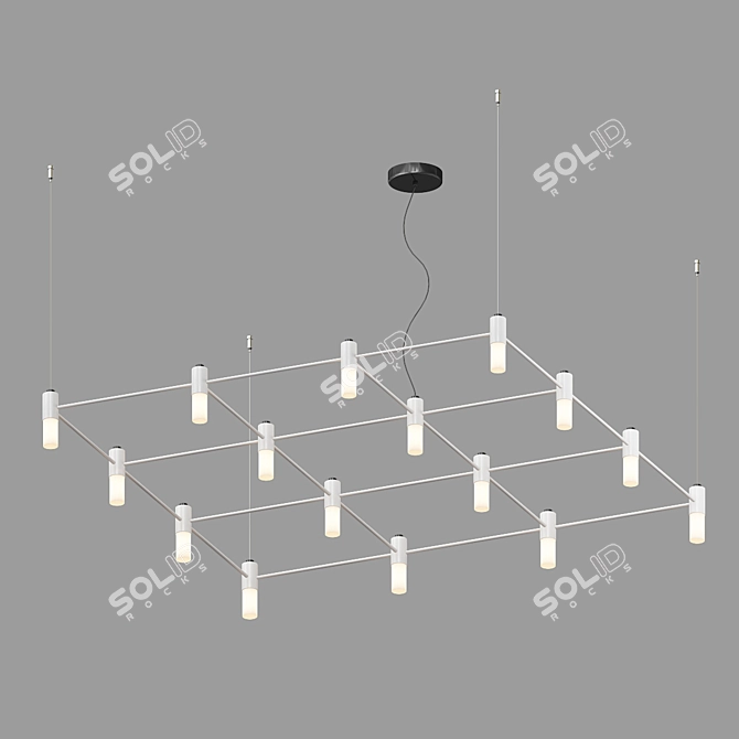 Elegant Quadrante Suspension Lamp 3D model image 2