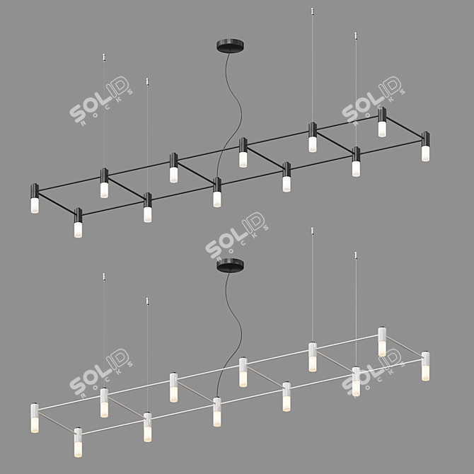 Elegant Quadrante Suspension Lamp 3D model image 3