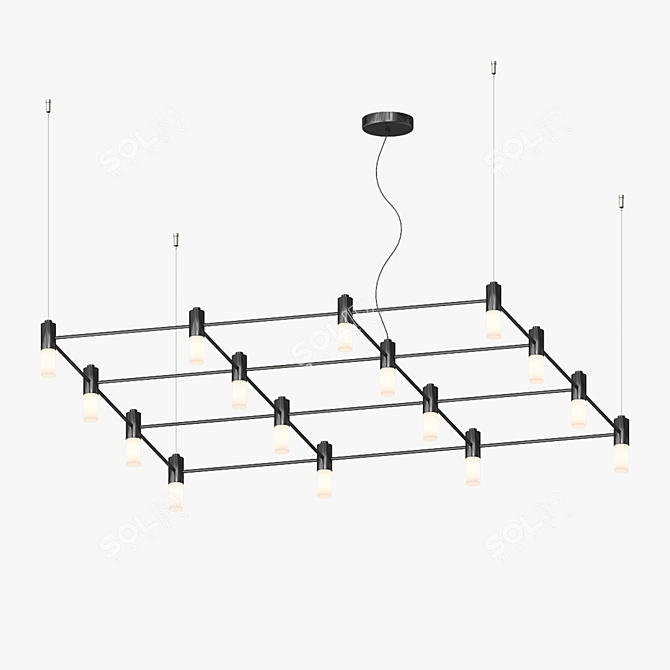 Elegant Quadrante Suspension Lamp 3D model image 5