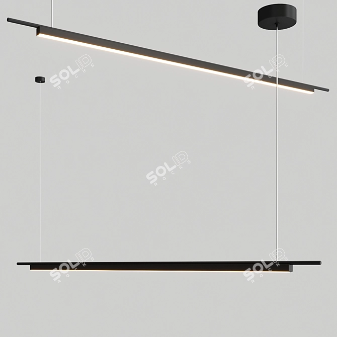 Elegant LED Pendant Light Bar 3D model image 1