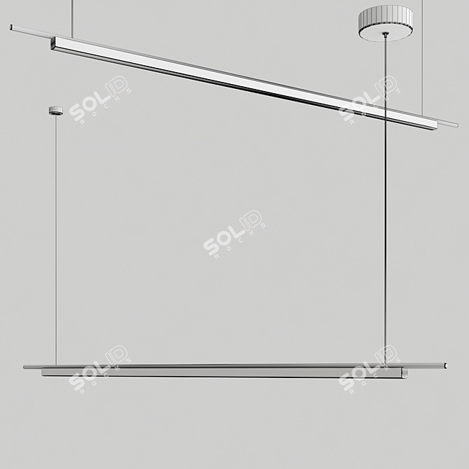 Elegant LED Pendant Light Bar 3D model image 2