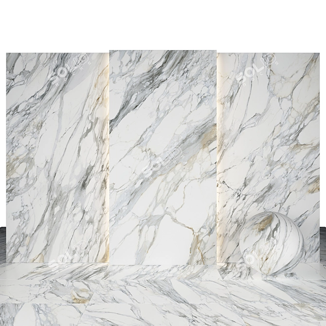 Apuan Alps Gold Marble: Captivate with Luxurious Elegance! 3D model image 1