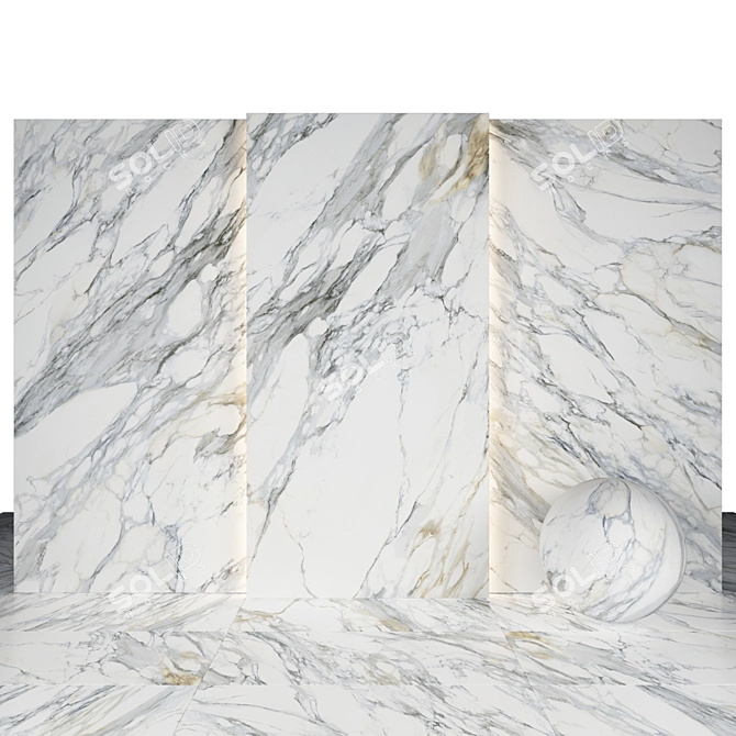 Apuan Alps Gold Marble: Captivate with Luxurious Elegance! 3D model image 2