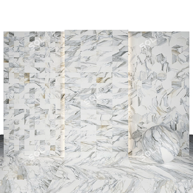 Apuan Alps Gold Marble: Captivate with Luxurious Elegance! 3D model image 3