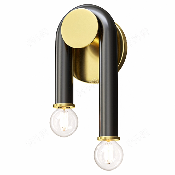 Elegant Gold Wall Sconce: Paulson 3D model image 1