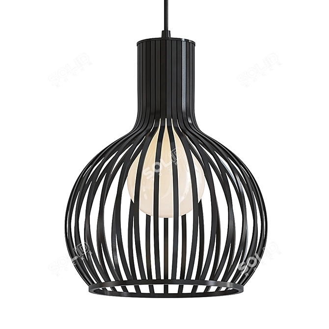 Industrial Iron Cage Pendant 3D model image 1