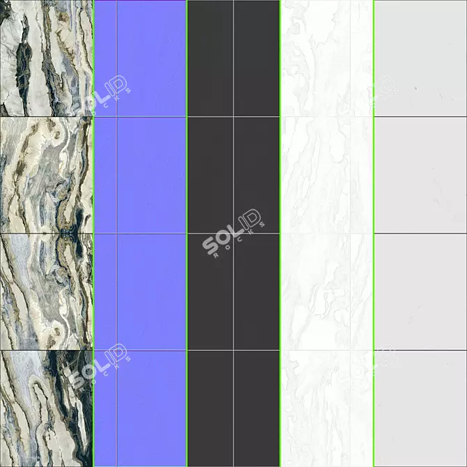 Beautiful Blue Marble Tile: High-Quality 4x4 PBR Texture 3D model image 3