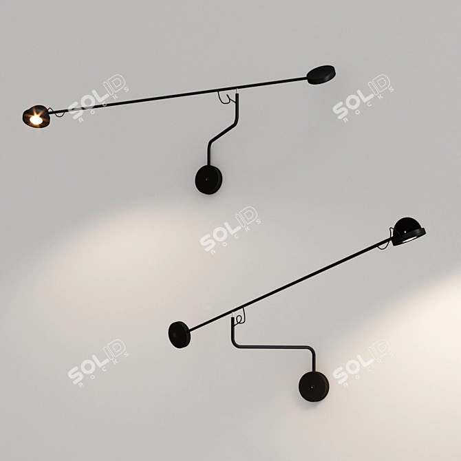 Sleek Black Flick Wall Art 3D model image 5